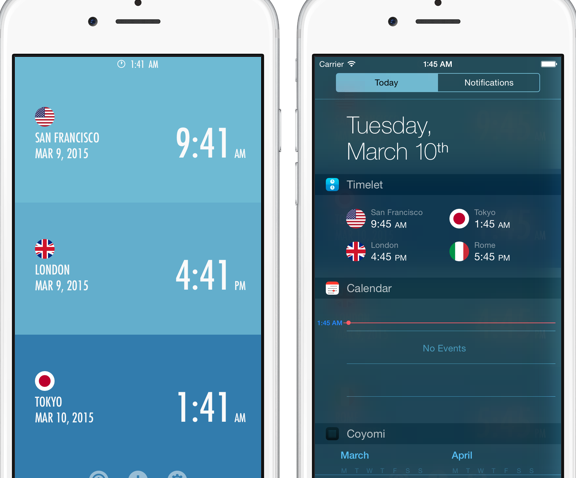 世界時計アプリで時差を簡単にチェック
