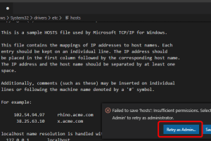 【Windows】hostsファイルの編集はVSCodeが便利。権限を気にせず編集可